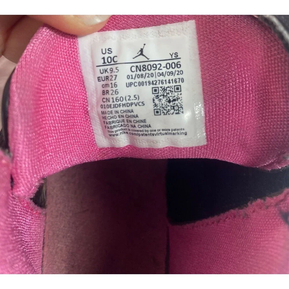 Jordan Max Aura 2 Girl's High Top Shoes Black/Pinksicle  CN8092-006 -Size 10C